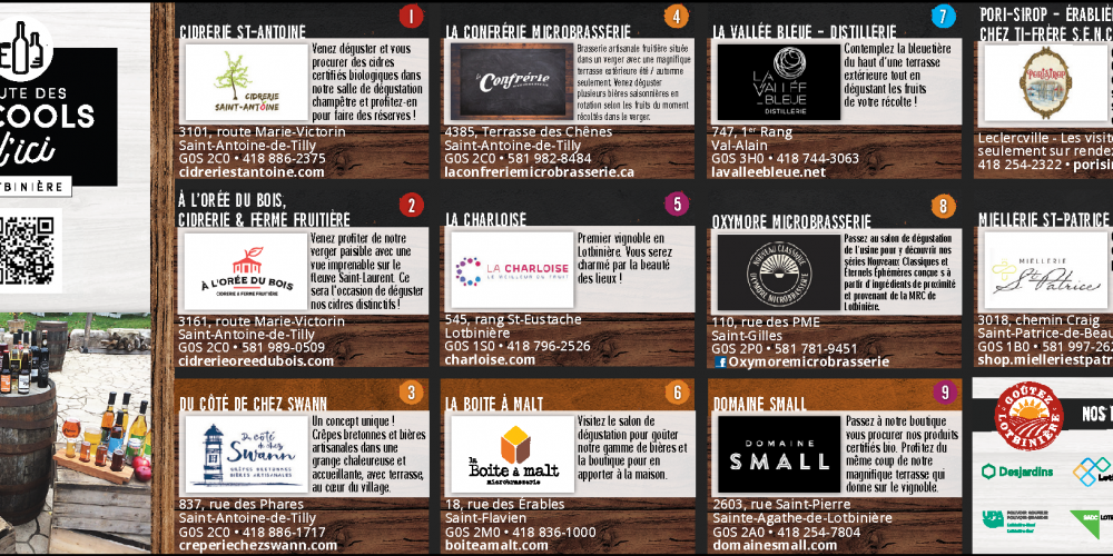 Parcourez la Route des alcools d’ici en Lotbinière